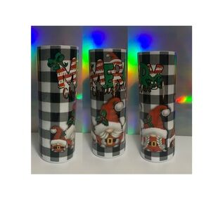 Festive Santa Plaid Tumbler unique design.